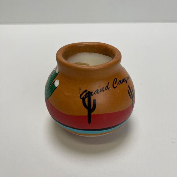 Grand Canyon Candle Tesa Ceramic Pottery By Maack Hand Painted Small Vase - Picture 5 of 8